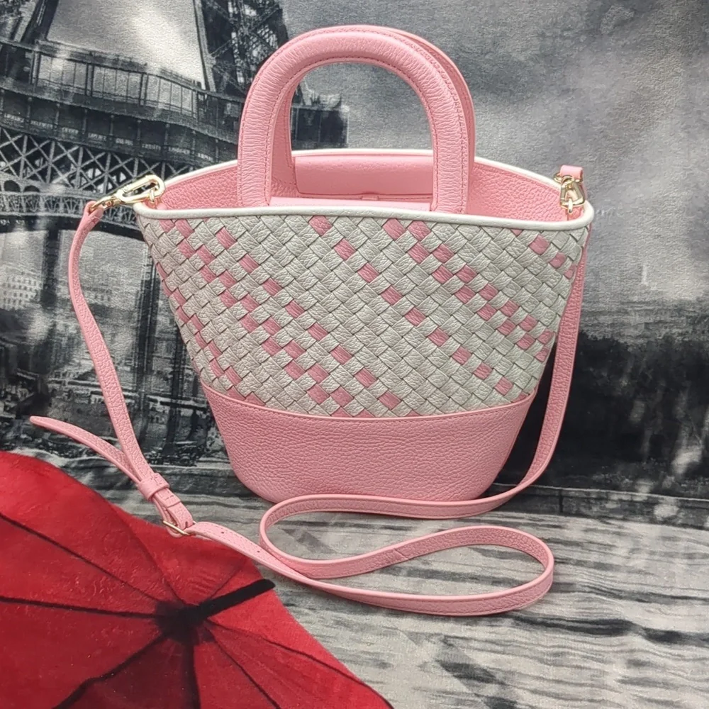 Draper James Pink and White Crossbody Bag